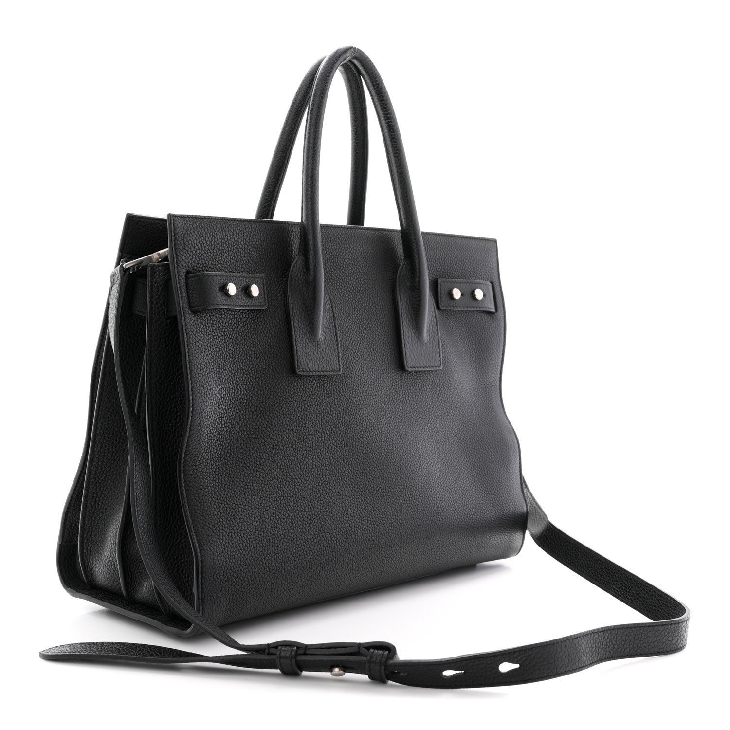 Grained Calfskin Small Supple Sac De Jour Black