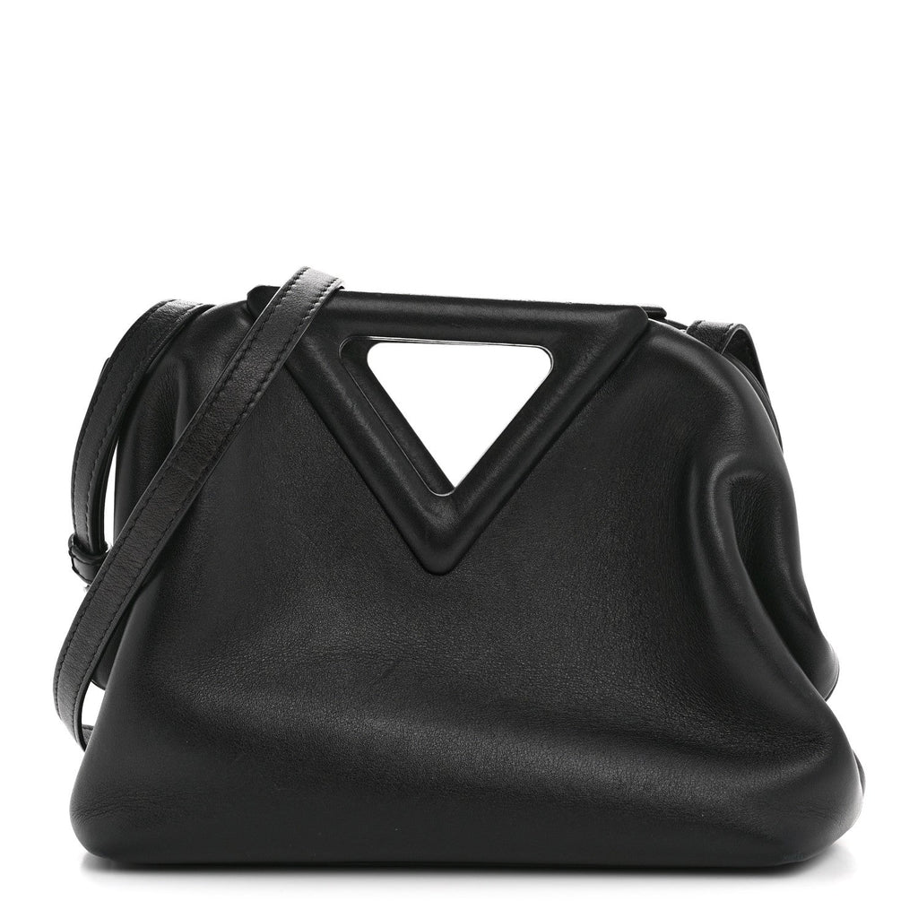 Calfskin Small The Point Triangle Bag Black