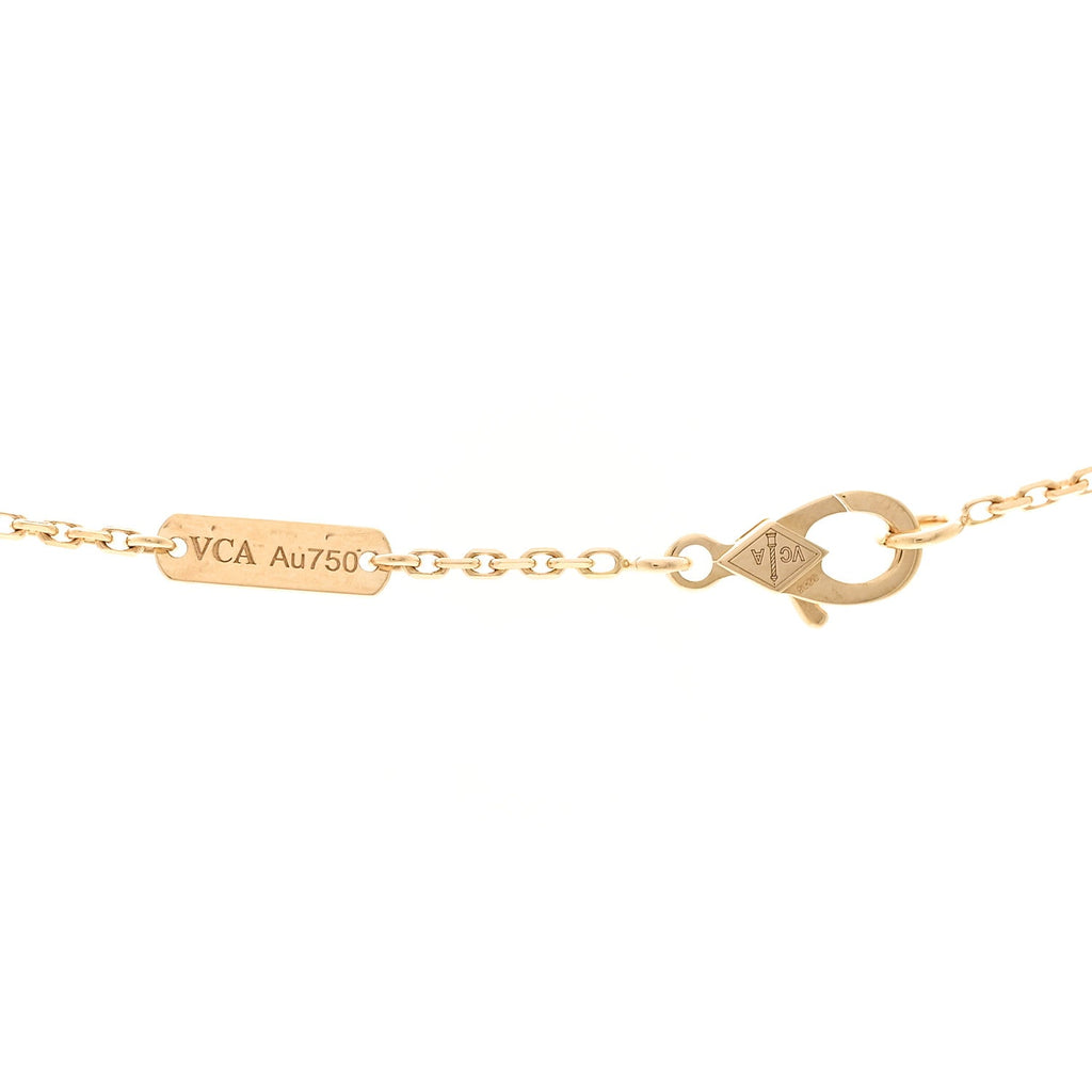18K Yellow Gold Malachite Vintage Alhambra Pendant Necklace