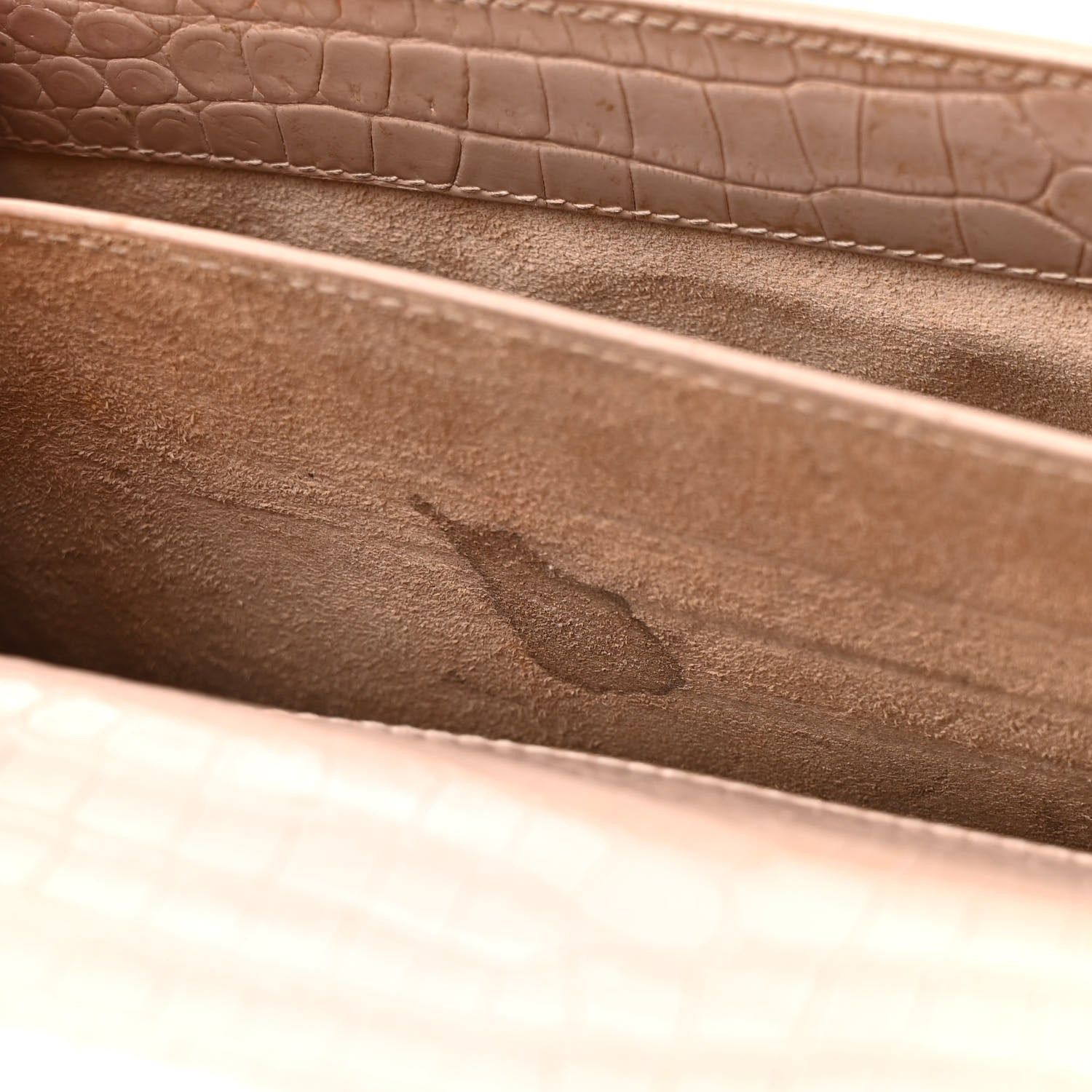 Calfskin Crocodile Embossed Medium Monogram Sunset Rose Antic