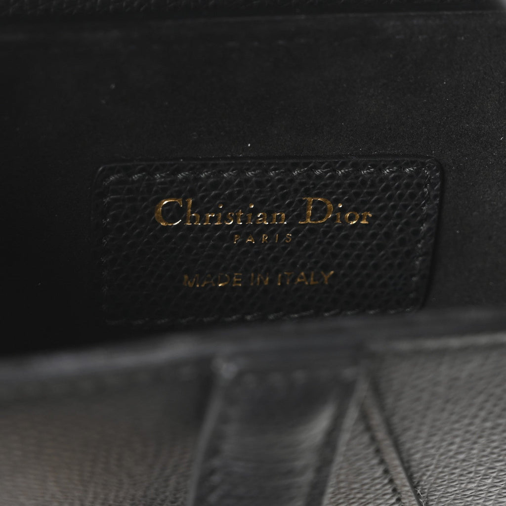 Grained Calfskin Mini Saddle Bag Black