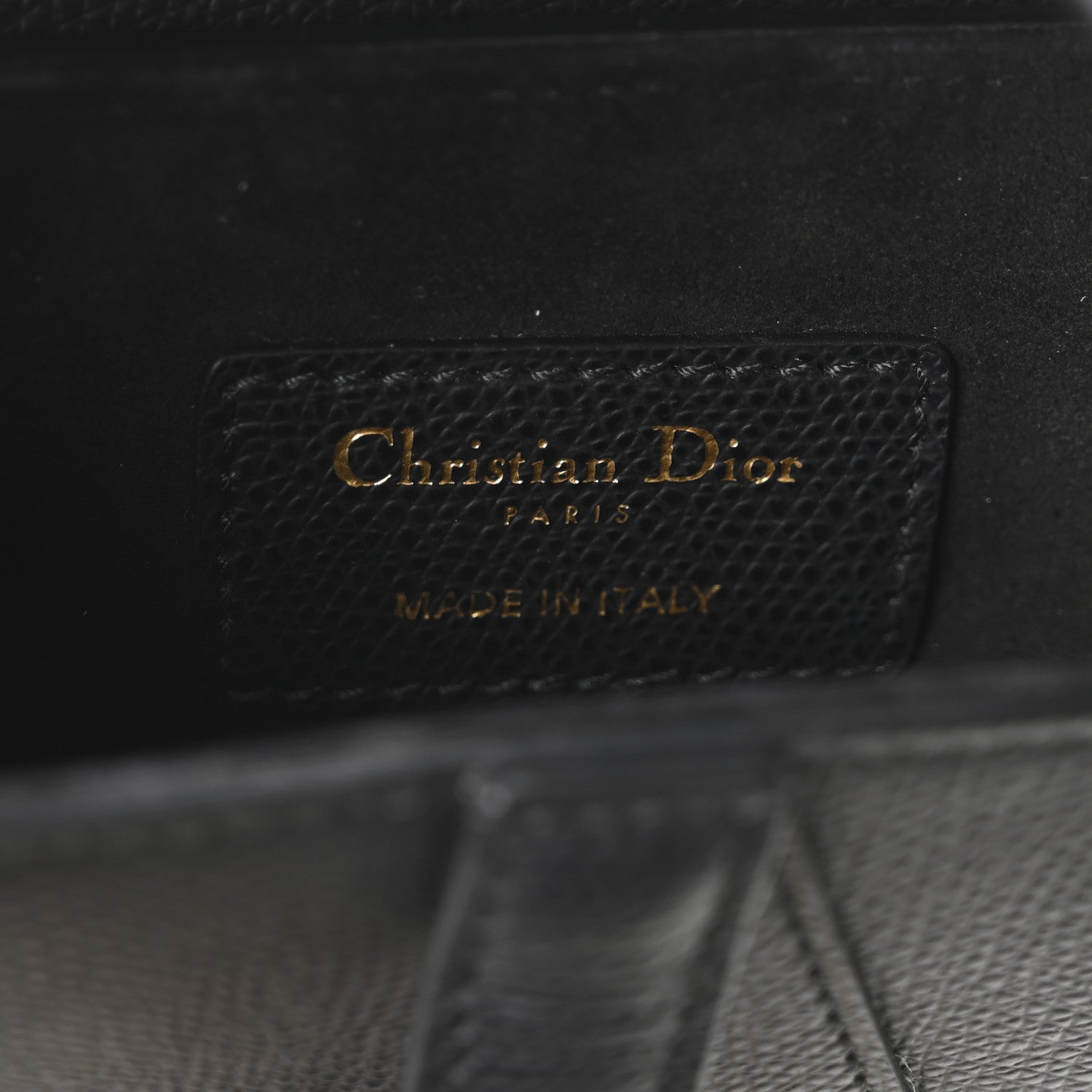 Grained Calfskin Mini Saddle Bag Black