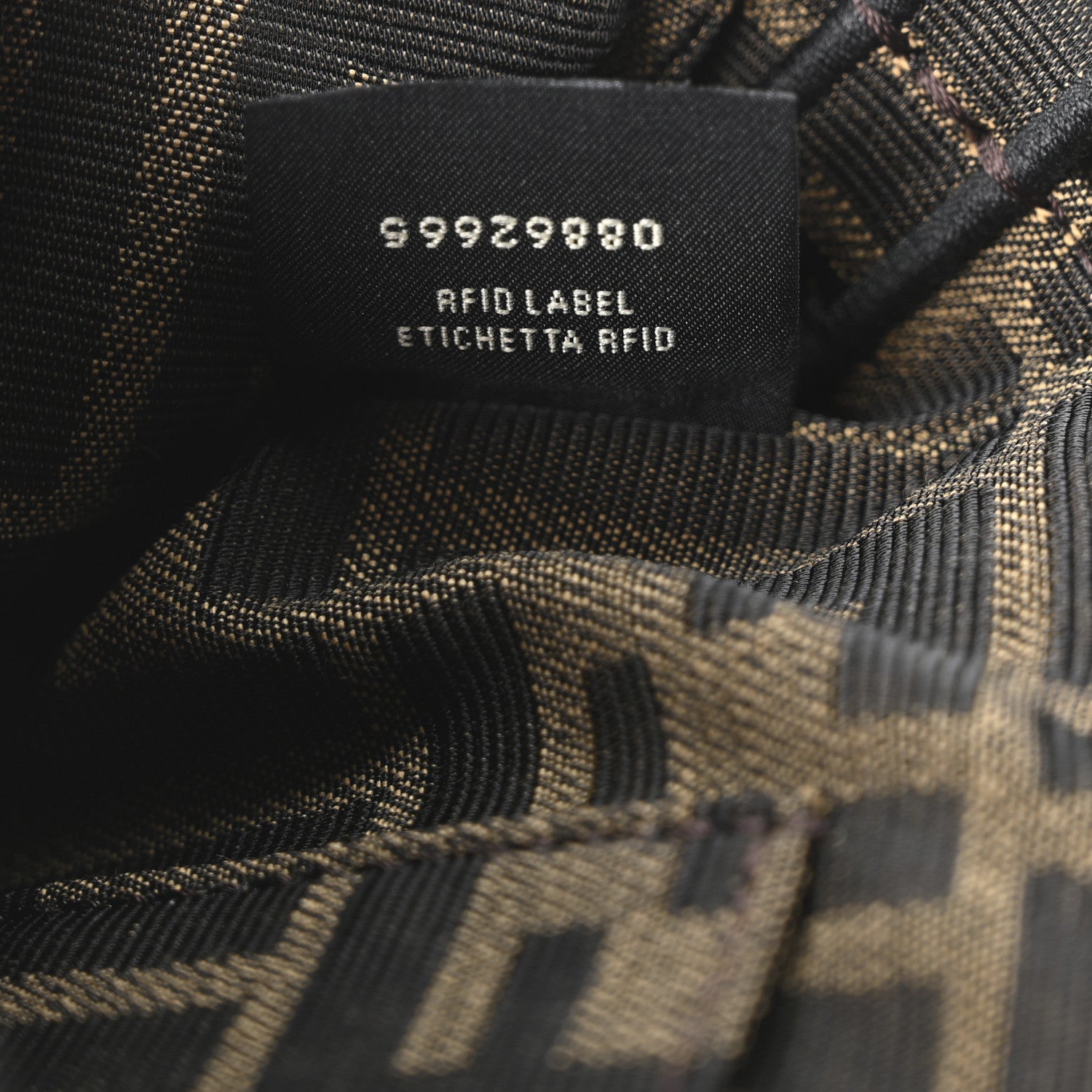 Fabric Jacquard FF 1974 Mini Baguette Tobacco Moro Black