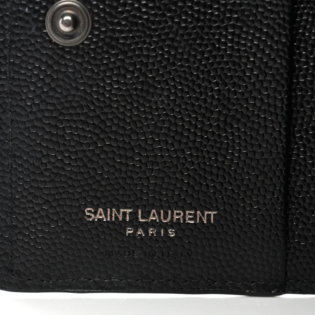 Grain De Poudre Matelasse Chevron Monogram Zipped Two-Part Wallet Black