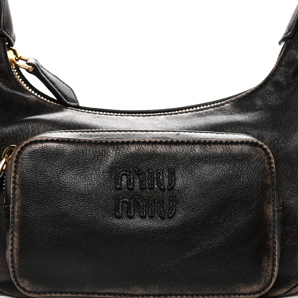 Distressed Nappa Pocket Bag Sand Coffee