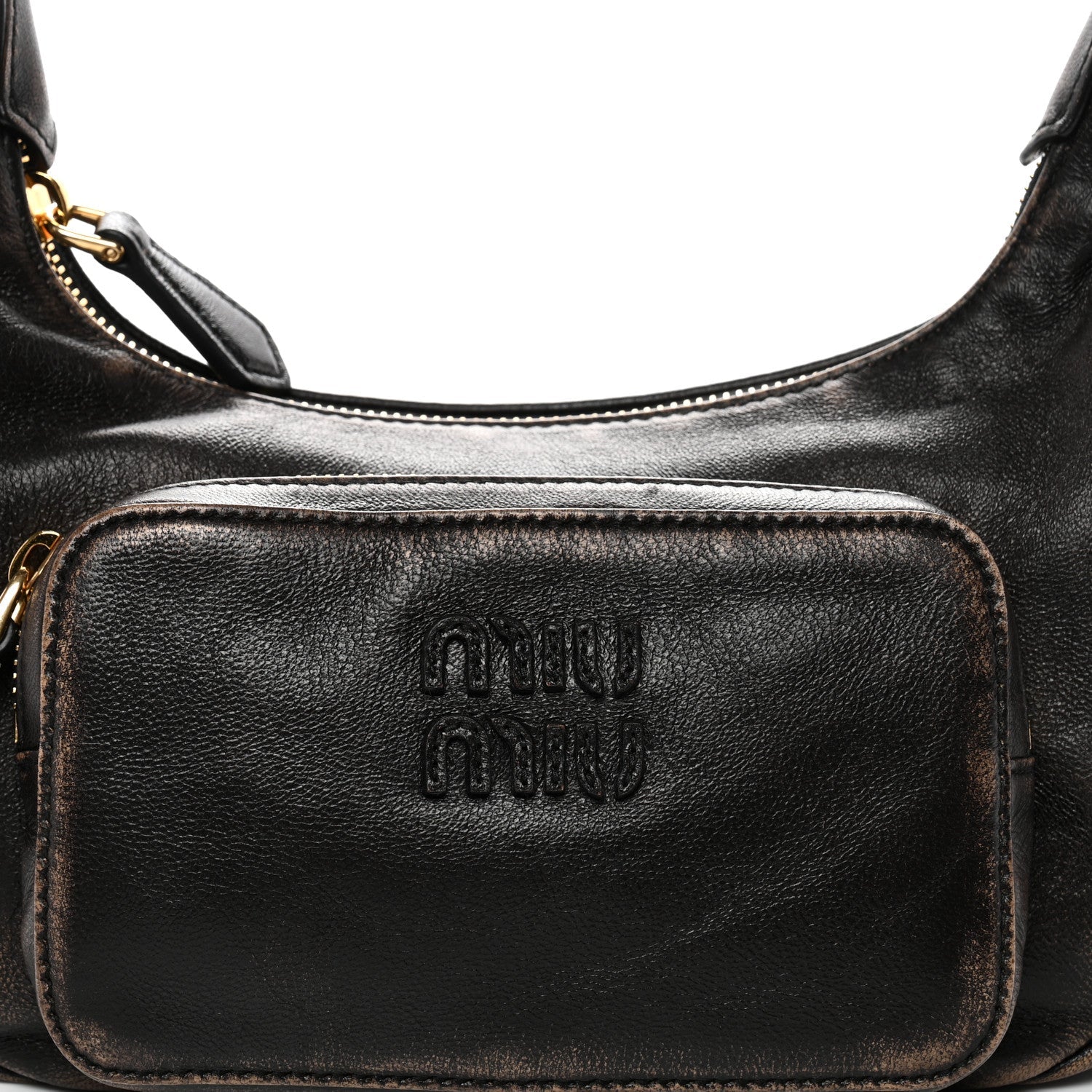 Distressed Nappa Pocket Bag Sand Coffee