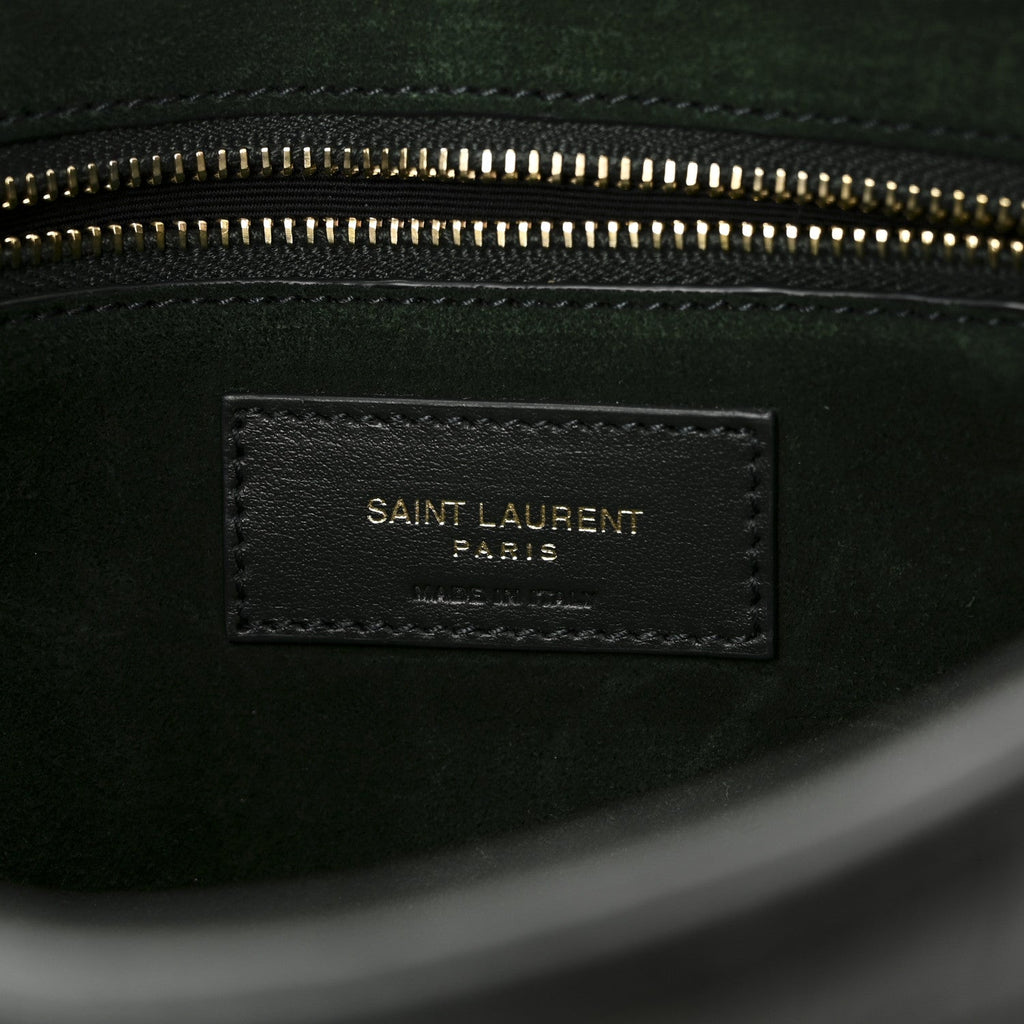 Calfskin Crocodile Embossed Le 5 A 7 Hobo Dark Green Bottle