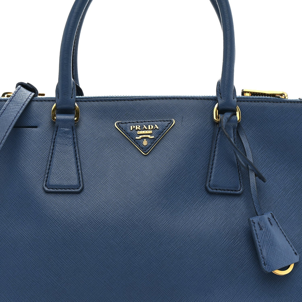 Saffiano Small Galleria Double Zip Tote Cobalto