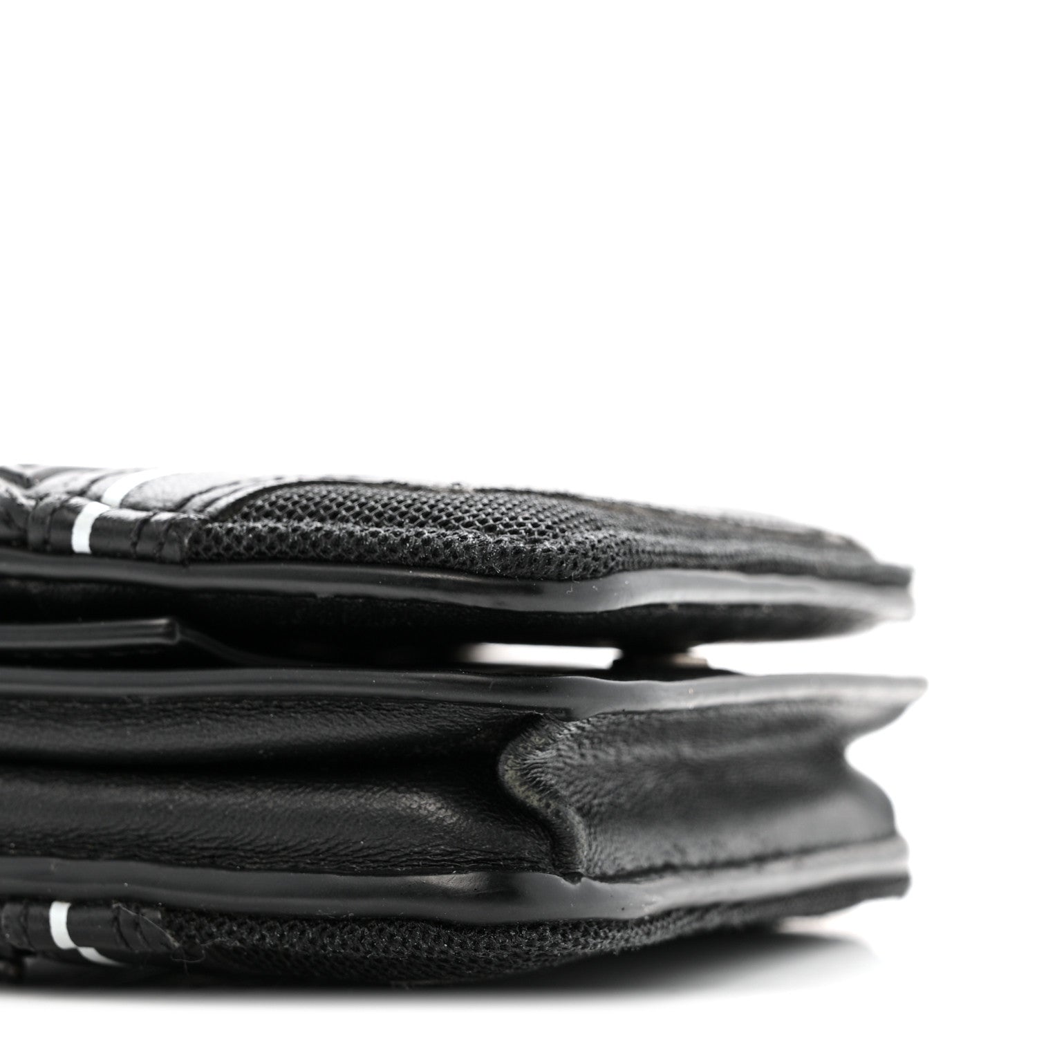 Faux Calfskin Fabric Sneakerhead Crossbody Wallet Black