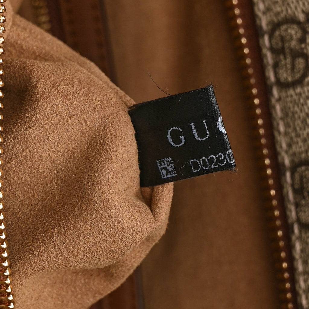 GG Supreme Monogram Large Linea A Hobo Light Brown