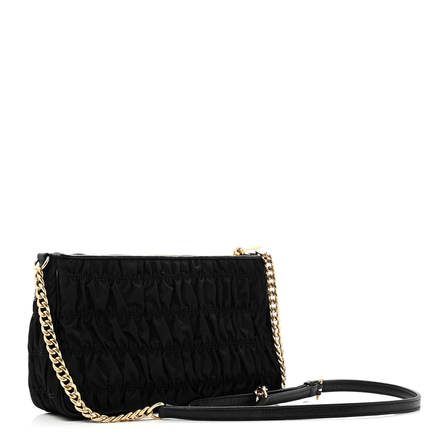 Tessuto Nylon Gaufre Shoulder Bag Black