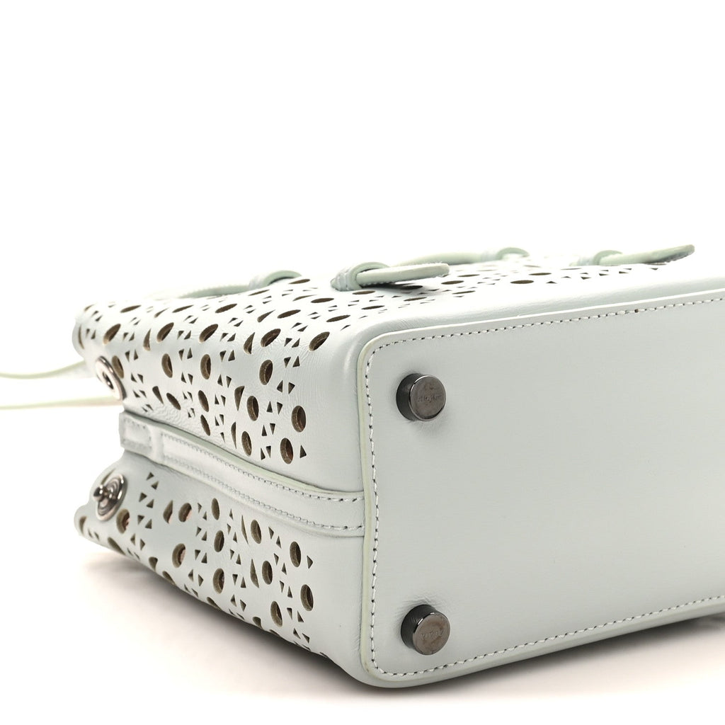Calfskin Vienne Wave Mina 16 Bag  Gris Vert