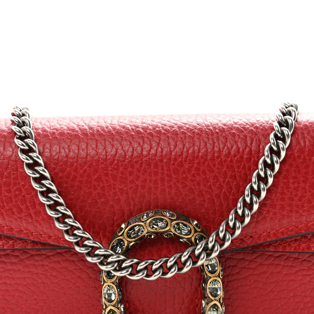 Calfskin Super Mini Dionysus Shoulder Bag Hibiscus Red