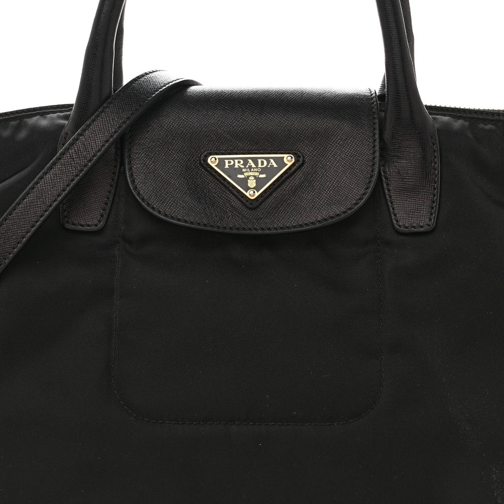 Tessuto Nylon Saffiano Tote Black