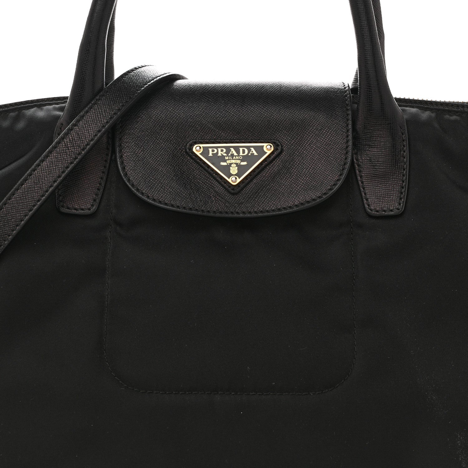 Tessuto Nylon Saffiano Tote Black