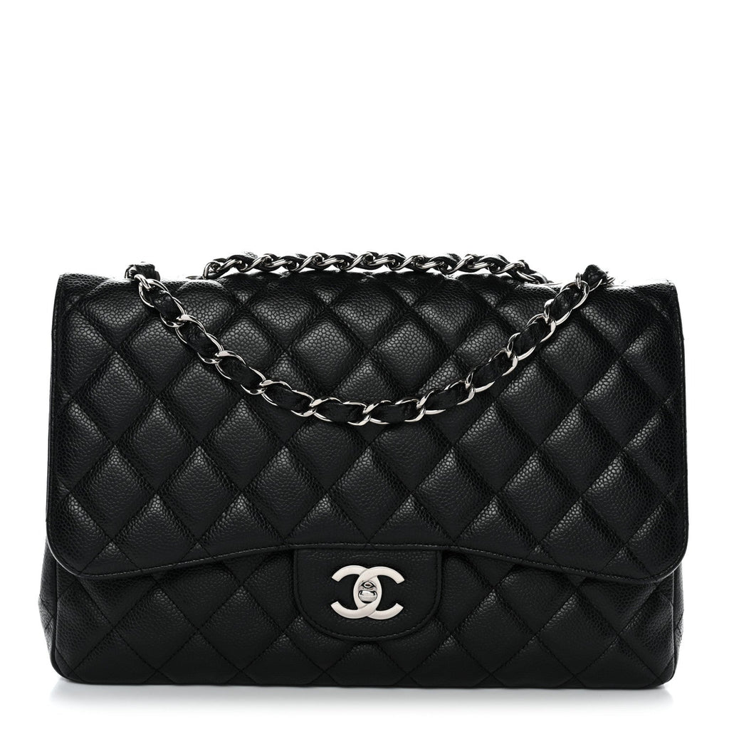 Caviar Quilted Jumbo Single Flap Black