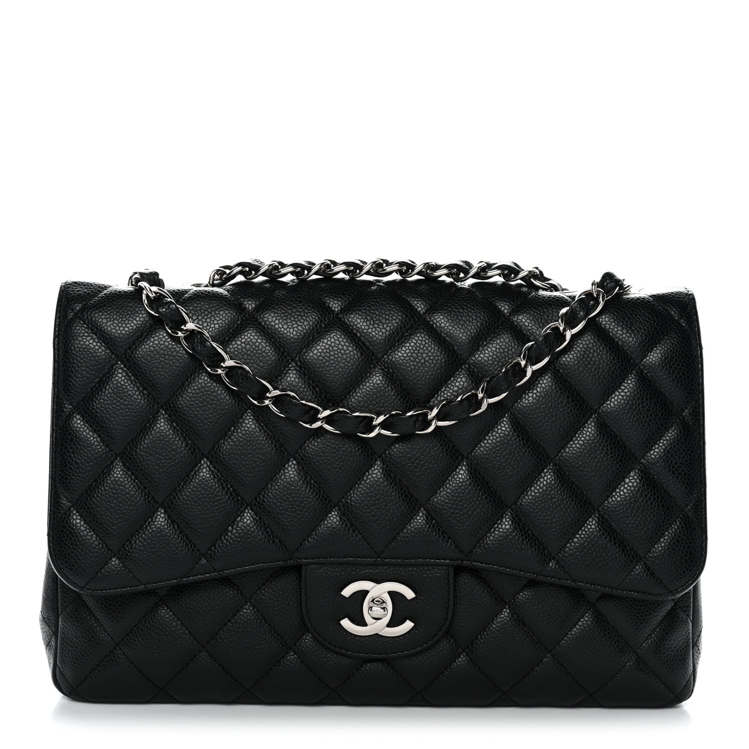 Caviar Quilted Jumbo Single Flap Black