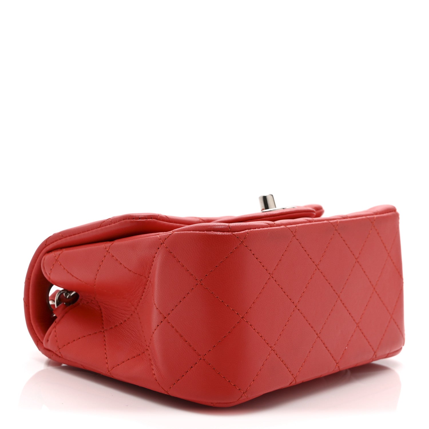 Lambskin Quilted Mini Square Flap Red