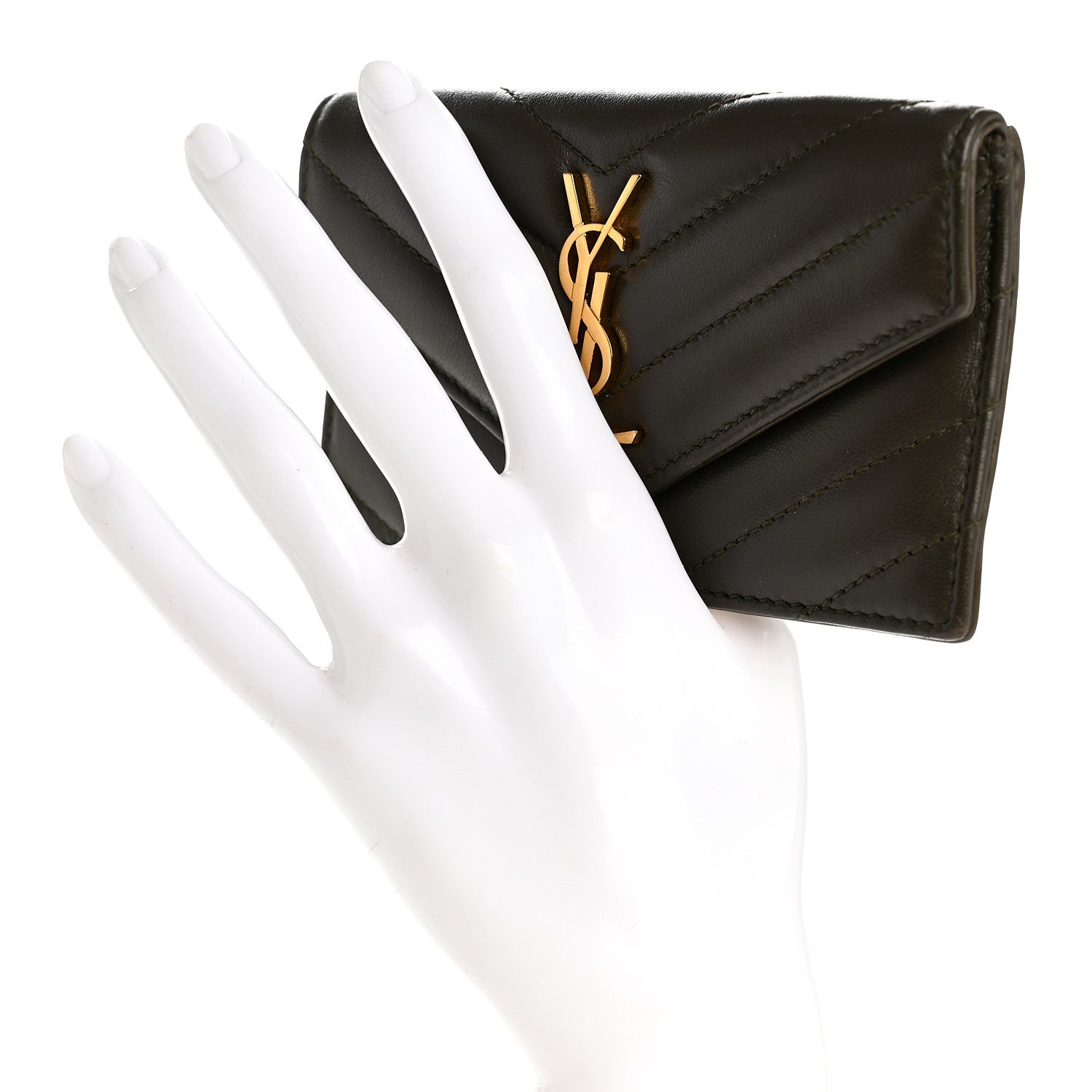 Calfskin Matelasse Chevron Monogram Fragments Zippered  Case Light Musk