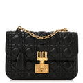 Lambskin Cannage Large Dioraddict Flap Bag Black