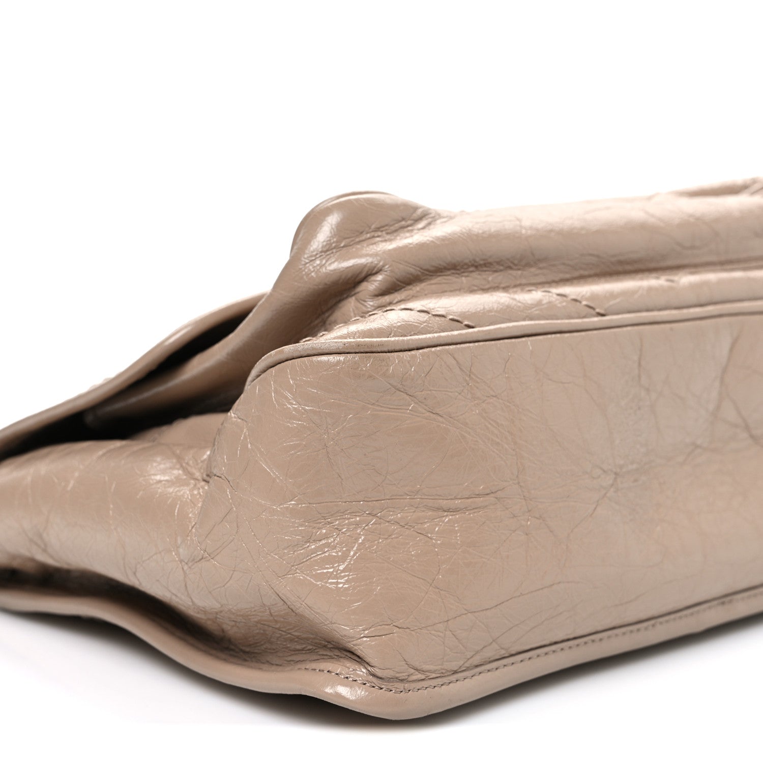 Crinkled Calfskin Matelasse Monogram Medium Niki Chain Satchel Light Taupe