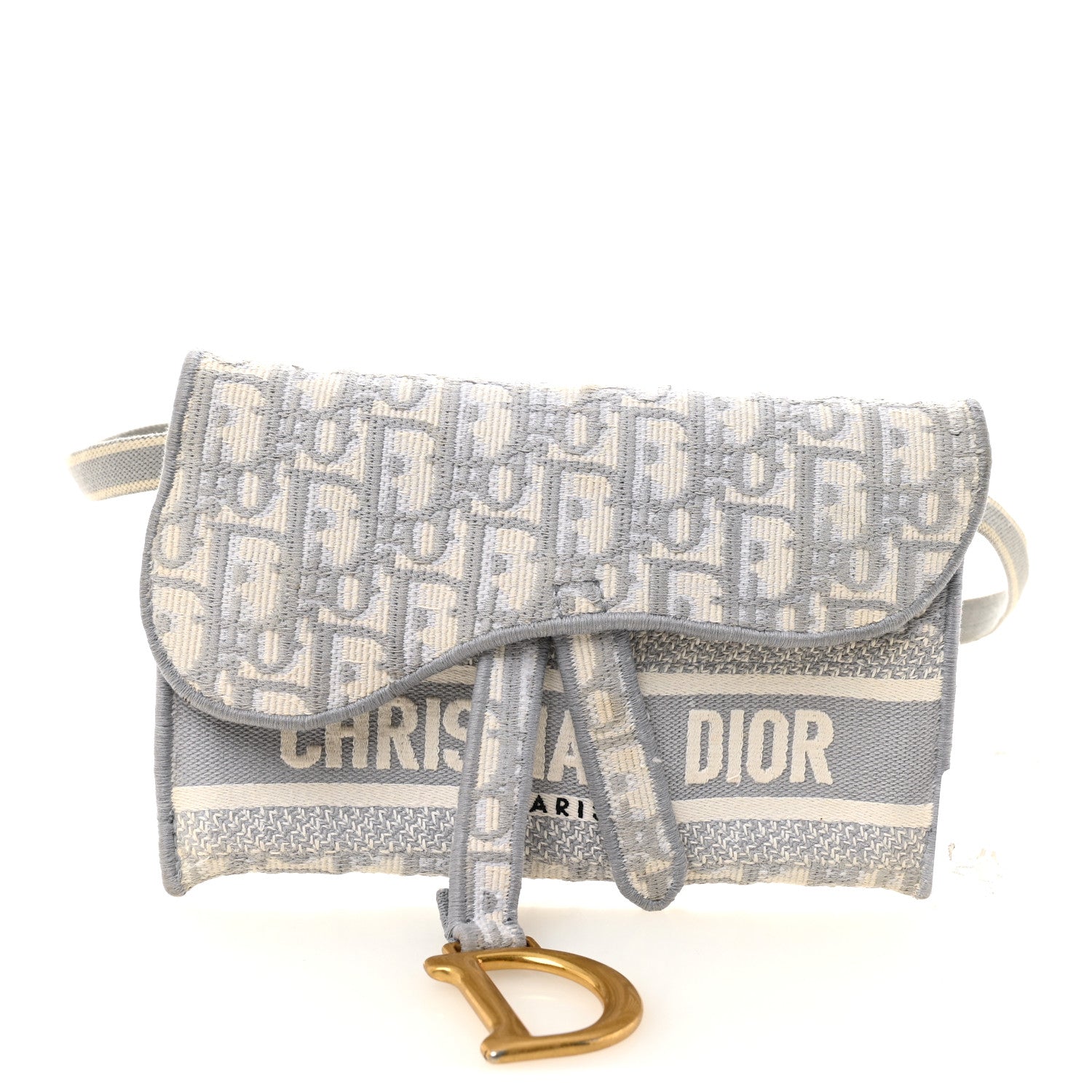 Oblique Slim Saddle Pouch Grey