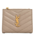 Grain De Poudre Matelasse Chevron Monogram Zipped  Case Dark Beige