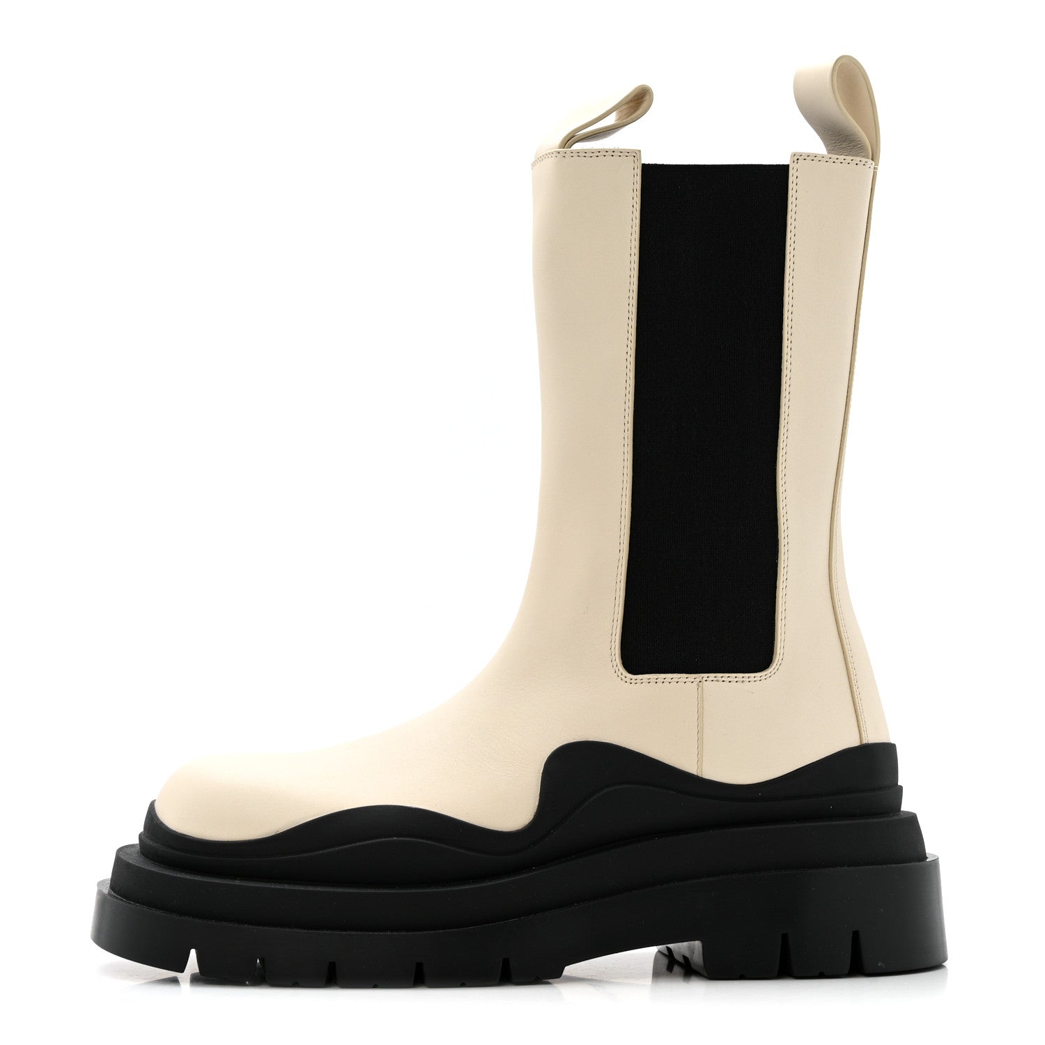 Calfskin The Tire Chelsea Boots 38 Sea Salt Black