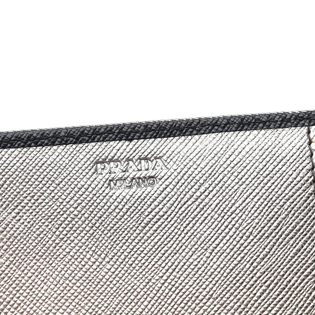 Saffiano Metal Continental Flap Wallet Baltico Argento