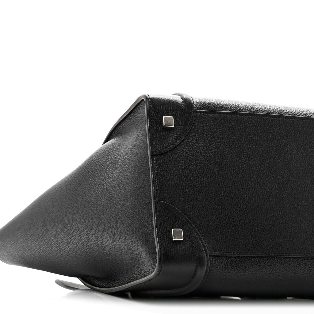 Drummed Calfskin Mini Luggage Black