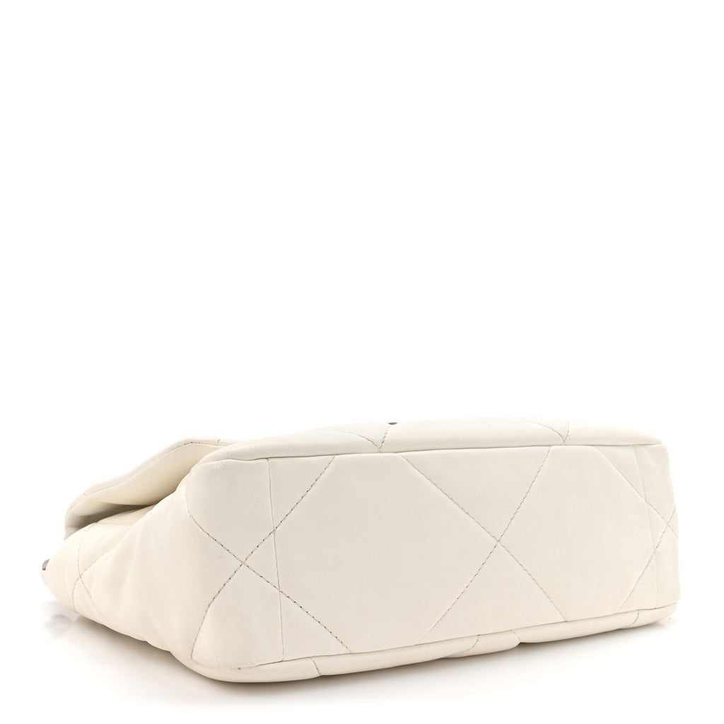 Lambskin Quilted Medium Chanel 19 Flap White
