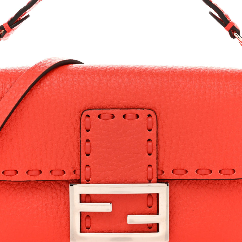 Cuoio Roma Sellerissima Nappa Sintetica Tape Stitch Mini Baguette Lava