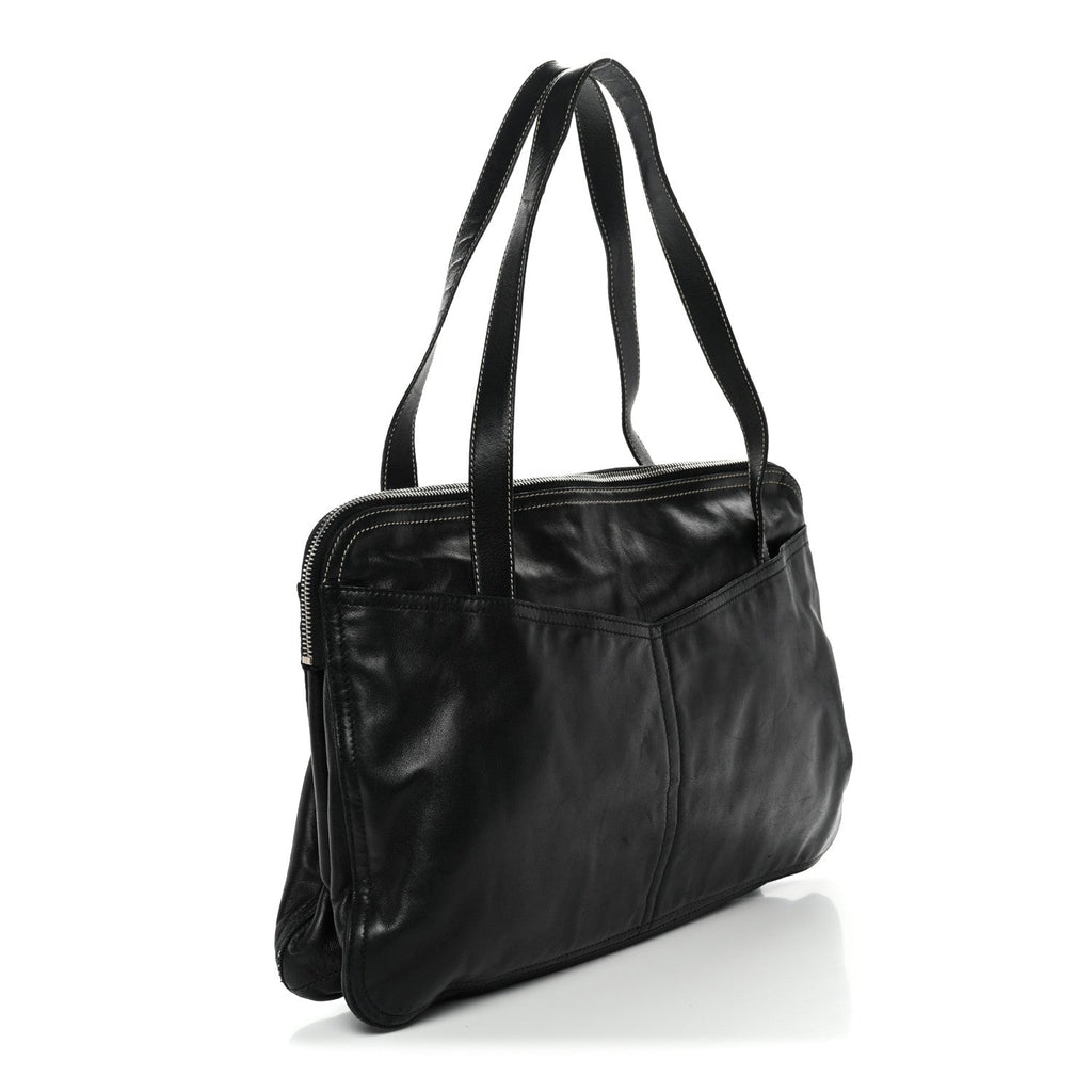Nappa Pocket Satchel Black