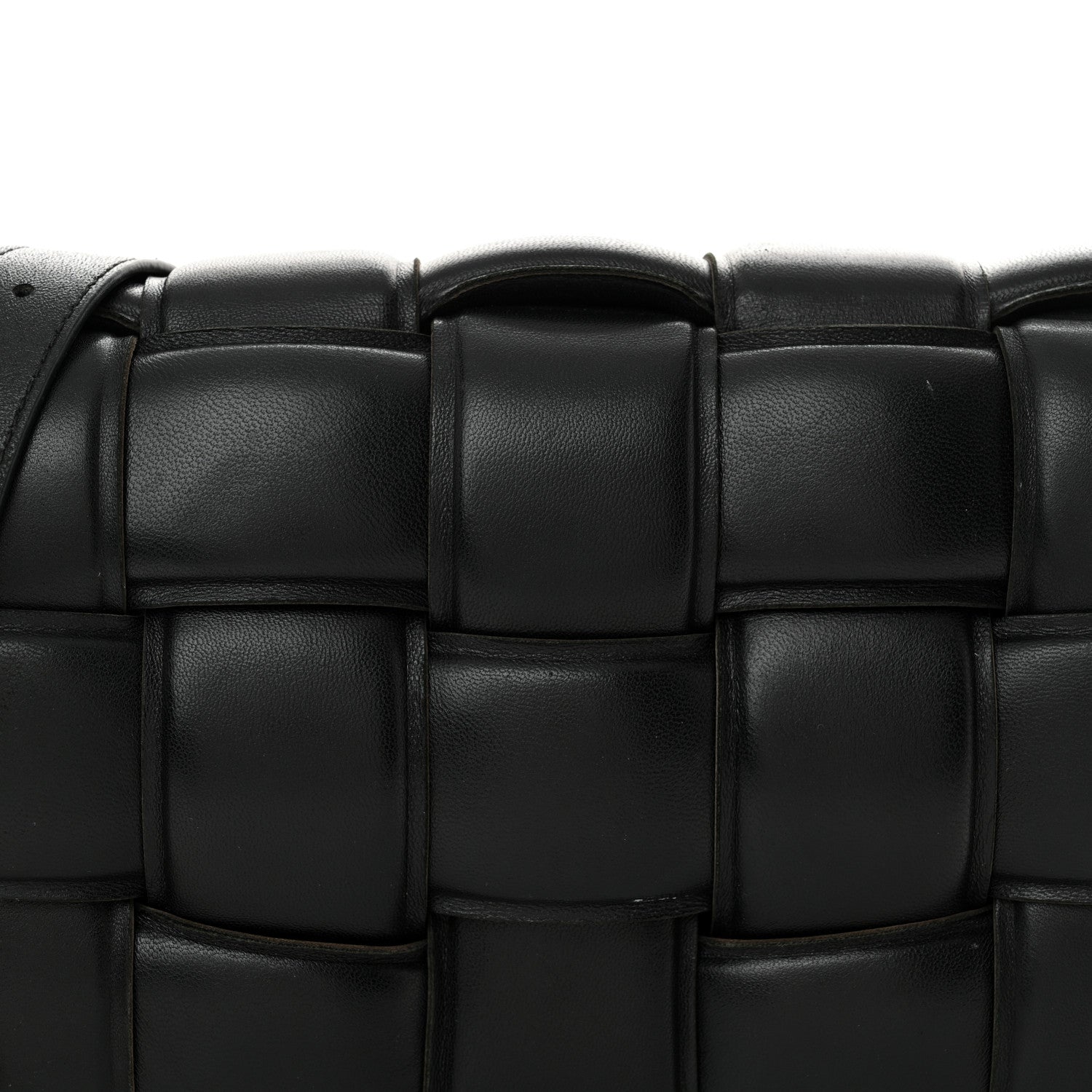 Nappa Maxi Intreccio Padded Cassette Crossbody Bag Black