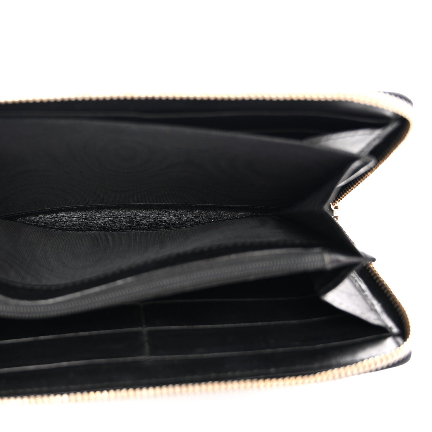 Textured Patent Monogram Belle De Jour Zip Around Wallet Black