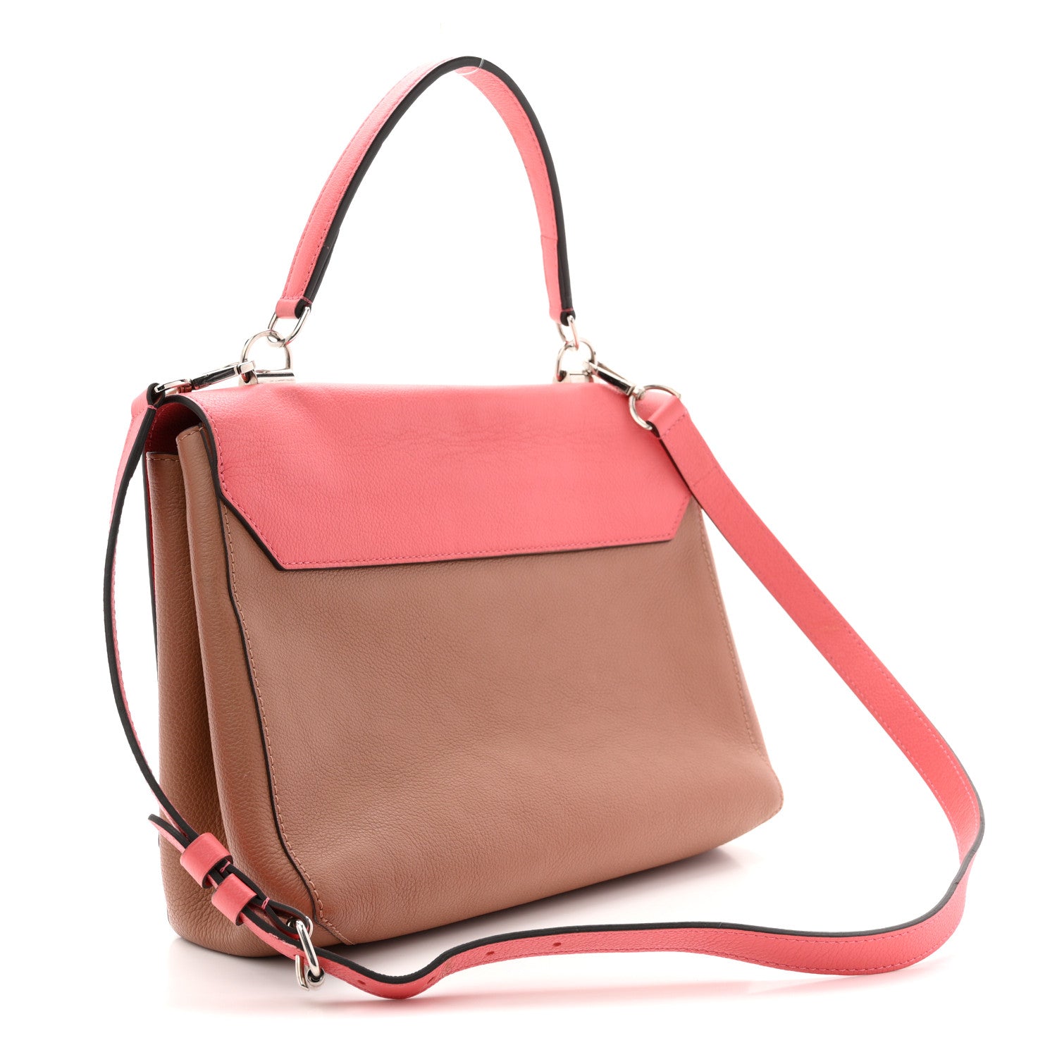 Soft Calfskin Lockme II Top Handle  Rose Bruyere