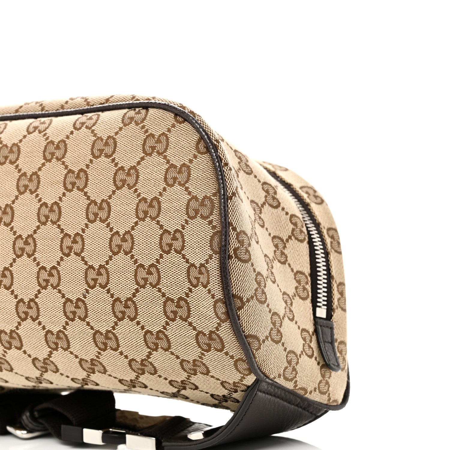 Monogram Dollar Calfskin Waist Pouch Beige Ebony Testa di Moro Marrone Scuro