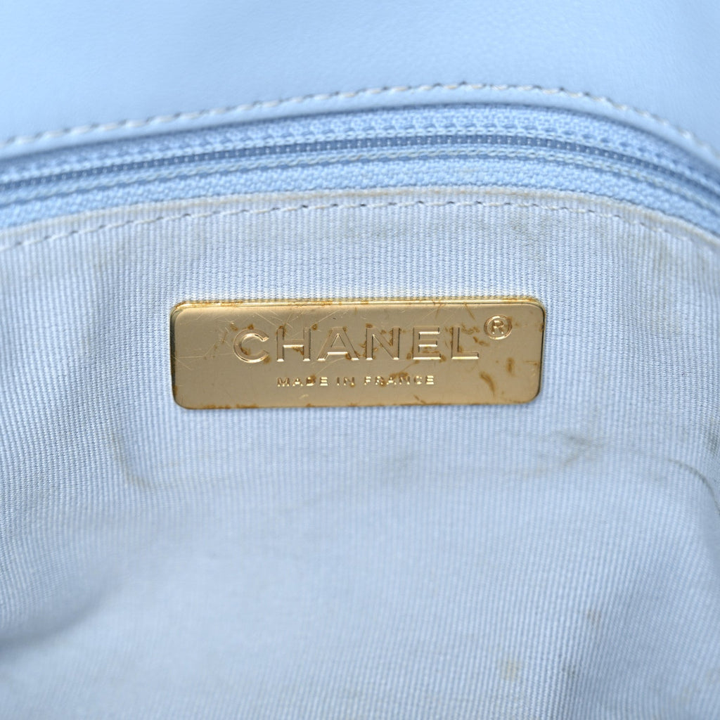 Lambskin Quilted Medium Chanel 19 Flap Light Blue