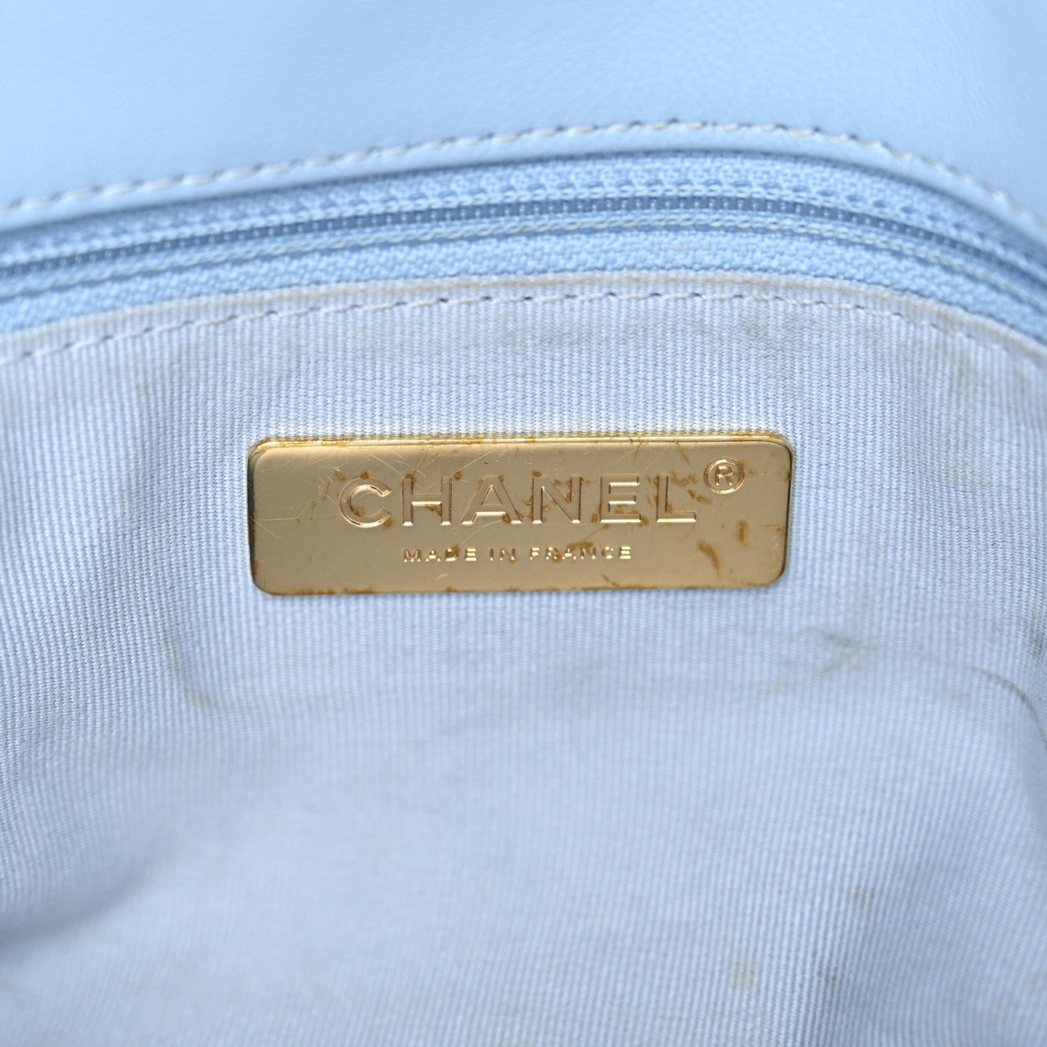 Lambskin Quilted Medium Chanel 19 Flap Light Blue