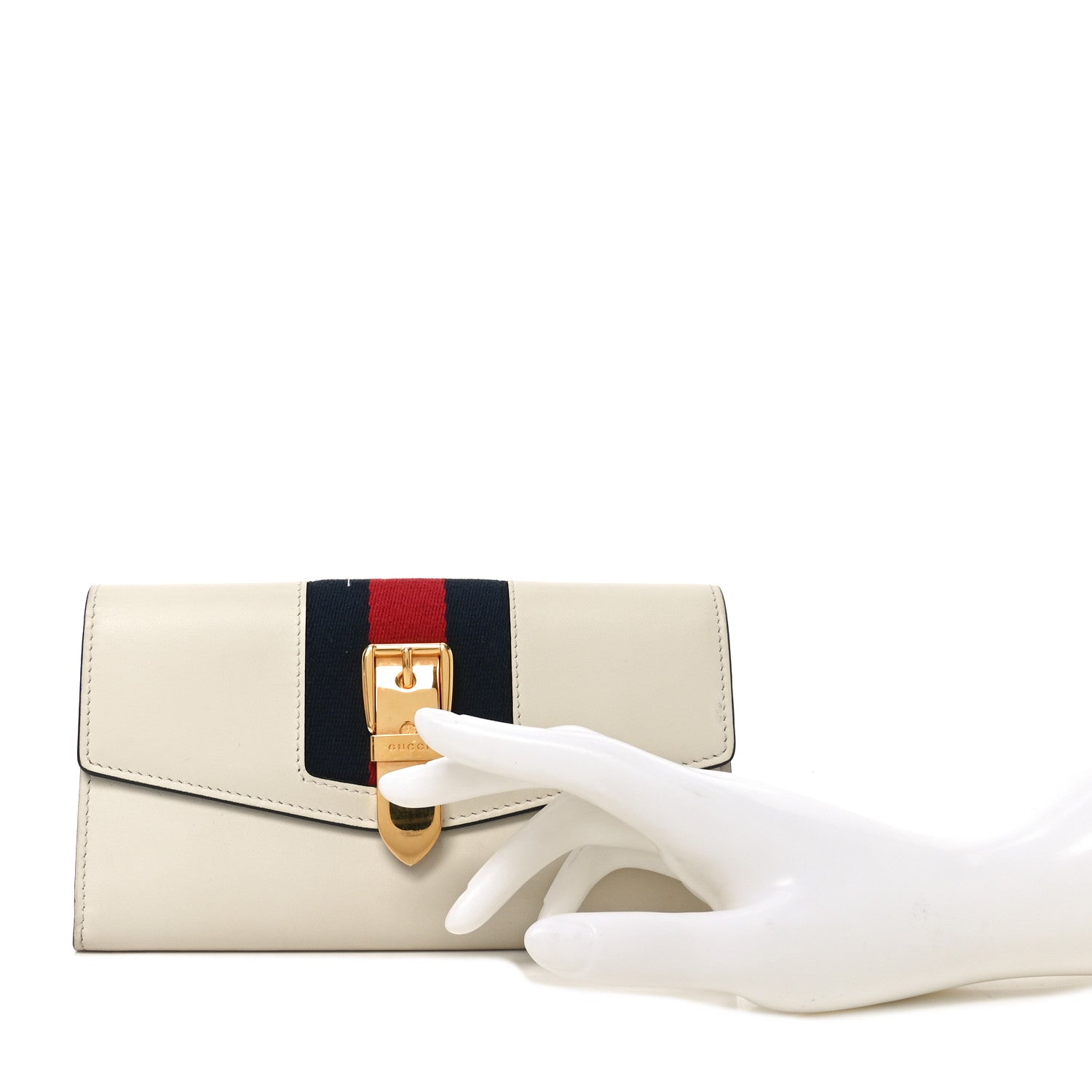 Calfskin Sylvie Continental Wallet White