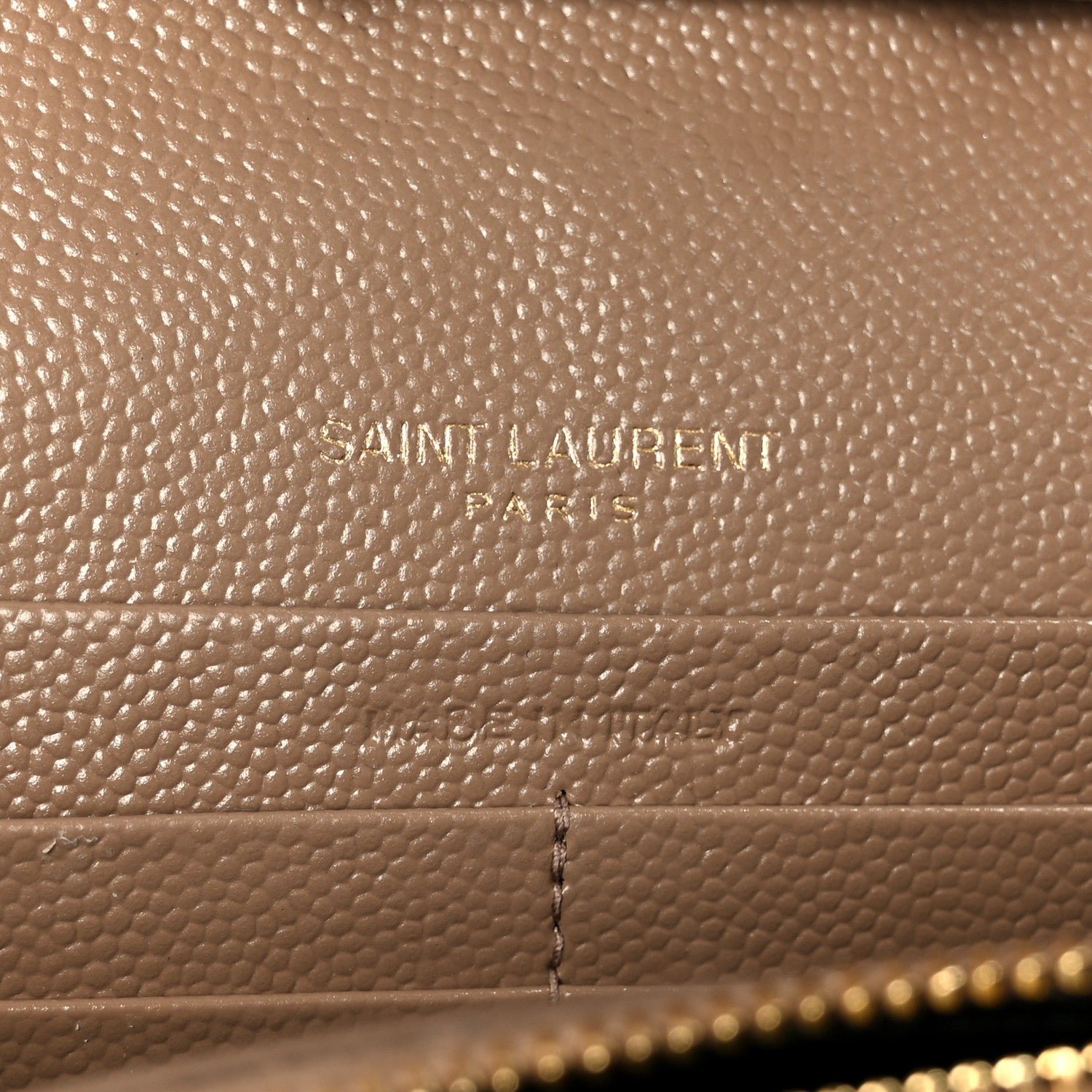 Grain De Poudre Matelasse Chevron Monogram Chain Wallet Dark Beige