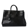 Textured Patent Large Souple Sac De Jour Black