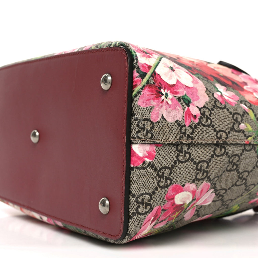 GG Supreme Monogram Blooms Linea A Foldover Tote Beige Multicolor Dry Rose