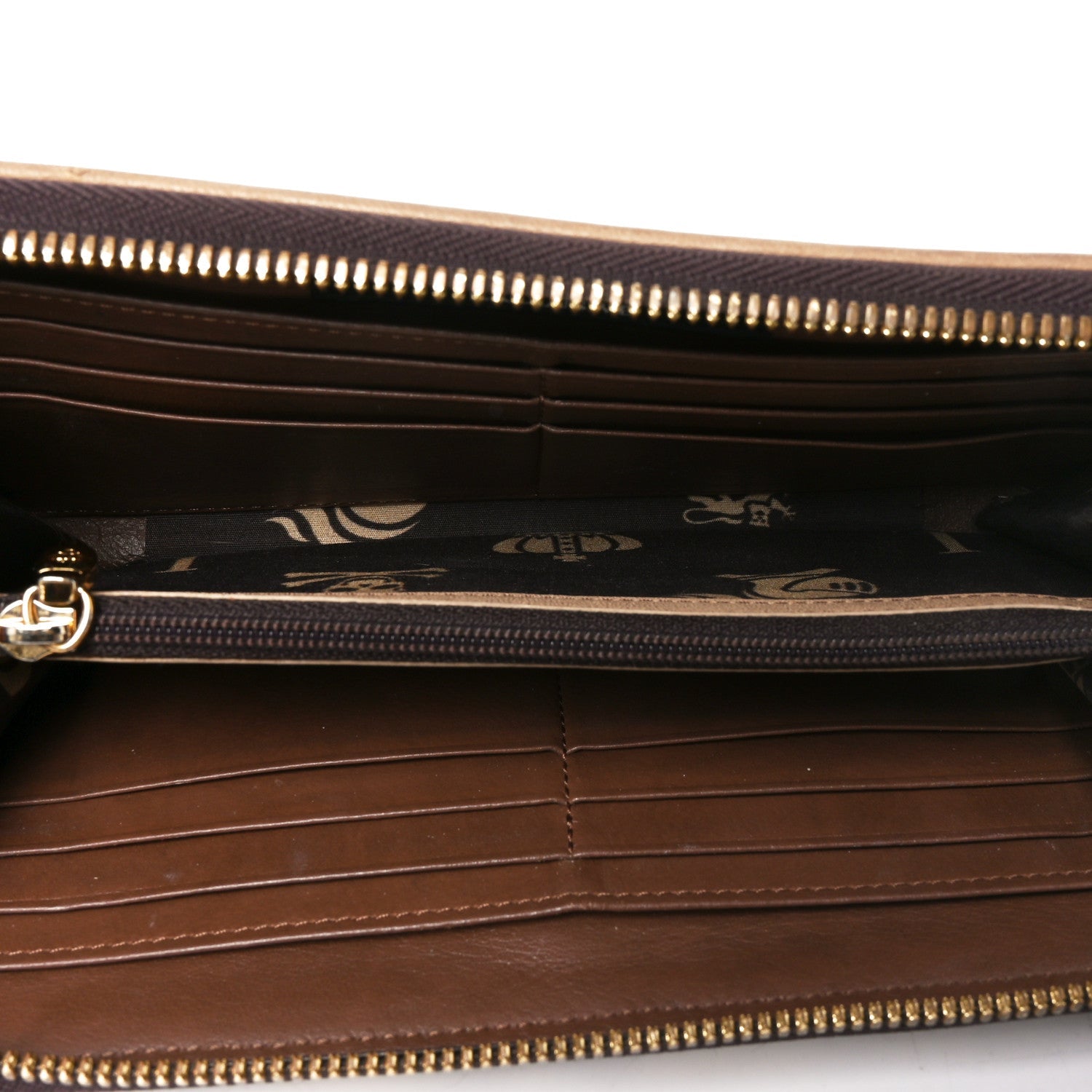 Visetos Leopard Print Zip Around Wallet Beige