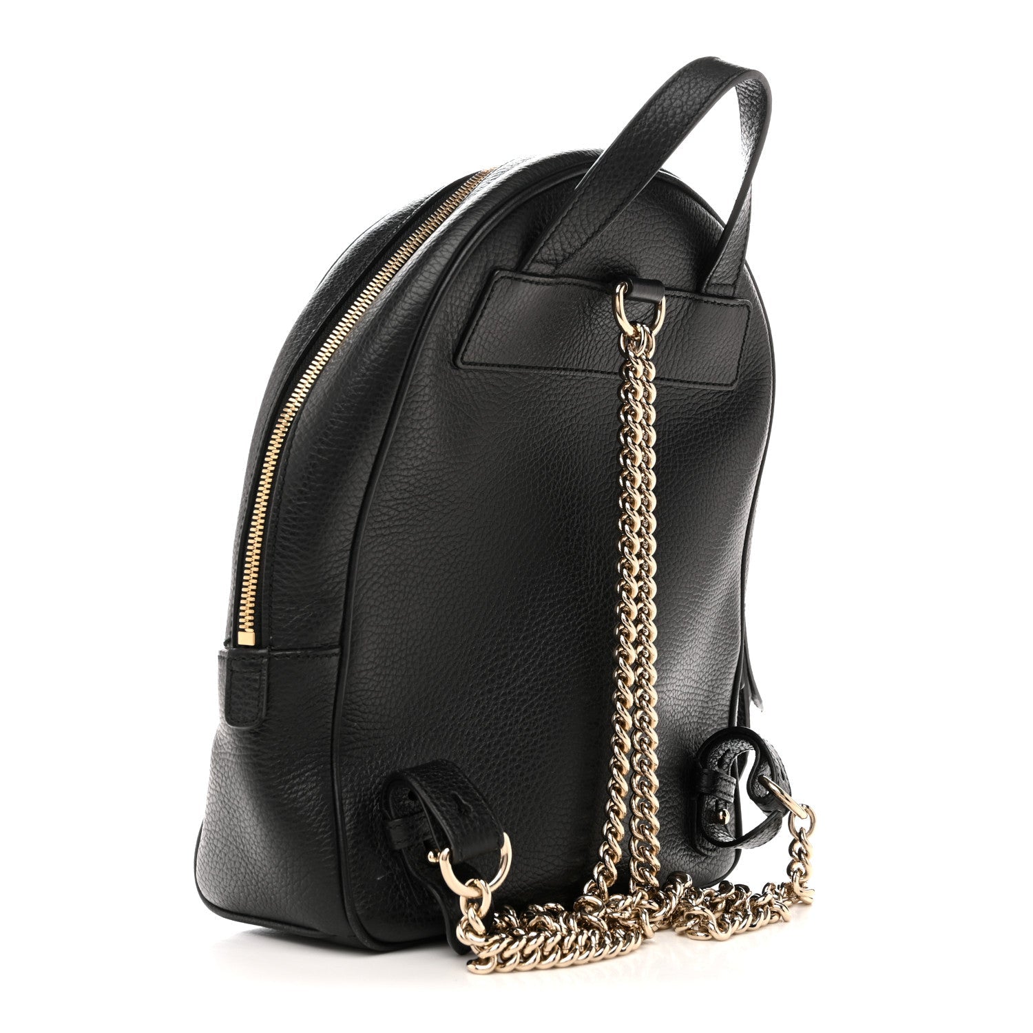 Pebbled Calfskin Soho Chain Backpack Black