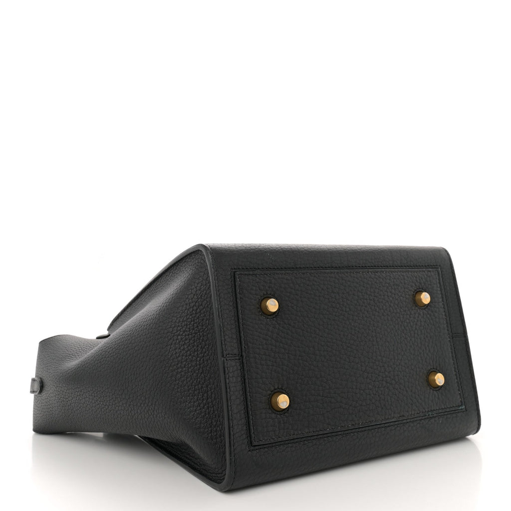 Crisped Calfskin Mini Tie Knot Tote Black