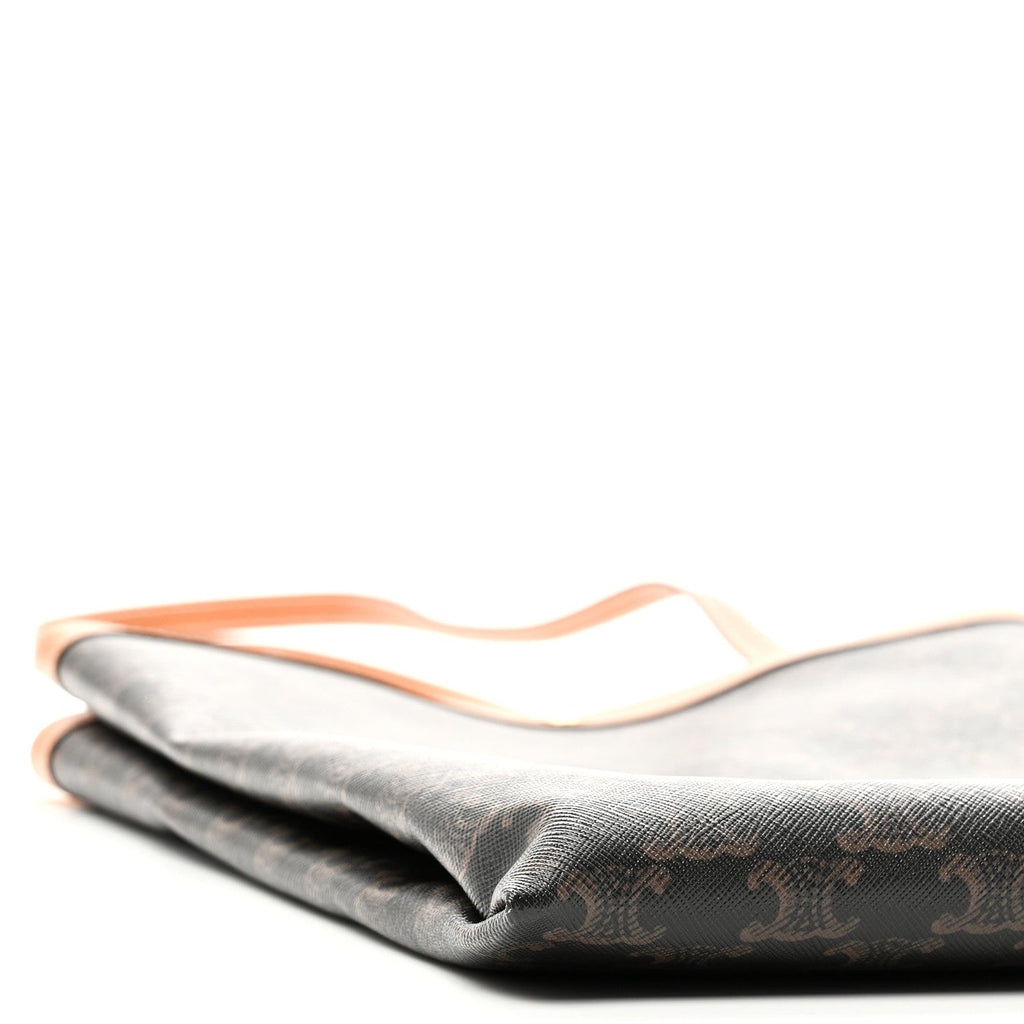Triomphe Canvas Calfskin Flat Shopper Tote Honey