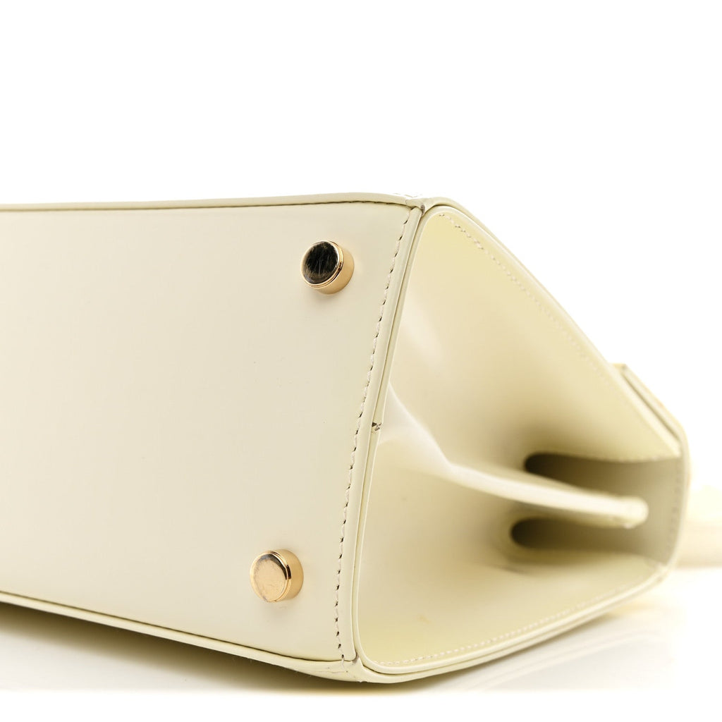 Brushed Off Calfskin Small Iconic Top Handle Bag Magnolia