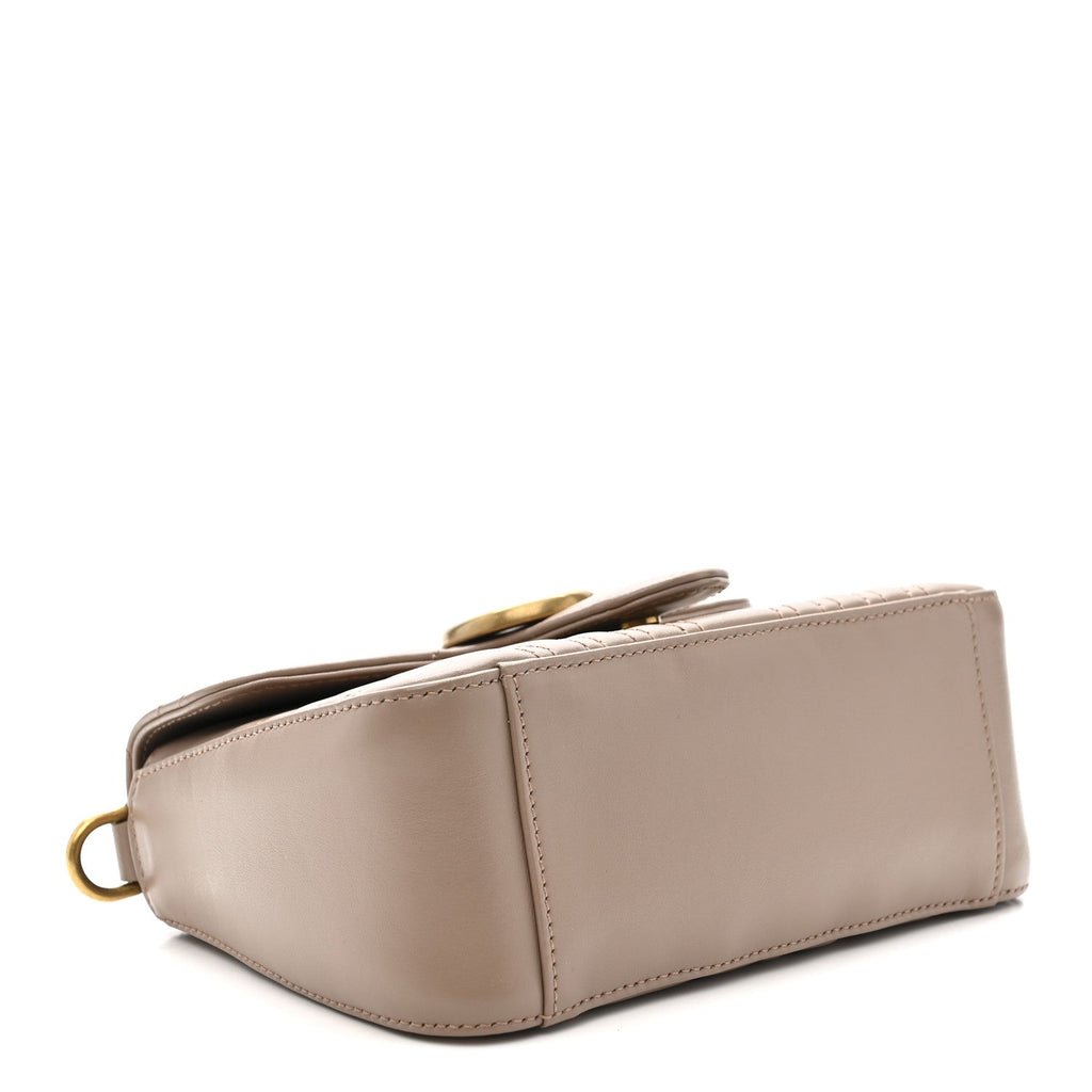 Calfskin Matelasse Mini GG Marmont Top Handle Shoulder Bag Porcelain Rose