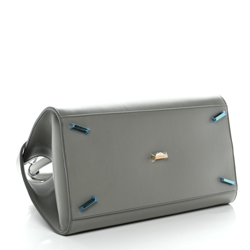 Calfskin Small Hug Bag Ash Grey